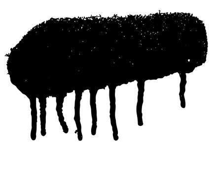 Grunge paint drip overlay vector texture with ink splatter distressed abstract isolated on transparent background