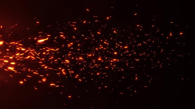 Flying Fire Embers Particles Background 4K Ultra HD