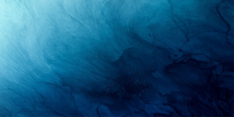 Fototapeta premium An abstract texture of dark blue water in motion features a pattern of white clouds and light mist like a stormy sea under a night sky