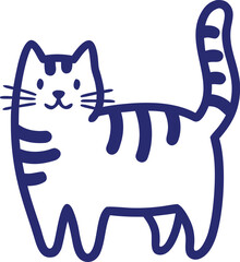 A cute cartoon cat with one paw raised © Maria