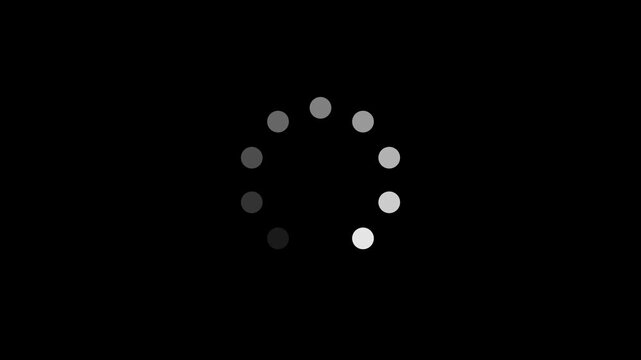 animated circle loading on black background Motion graphic 4k animation video.