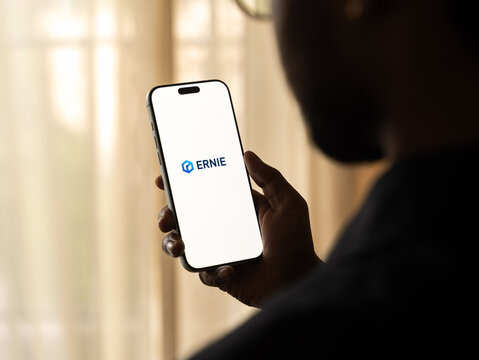 Ernie ai logo is displayed on the screen of a smartphone, in Bangalore, India, on May 11, 2026
