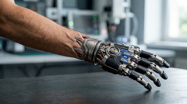 Human arm integrating bionic limb with advanced technology
