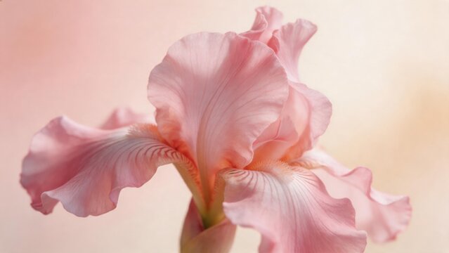 Pink Iris Flower Closeup