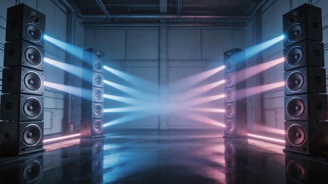 Speaker Stacks with Light Beams