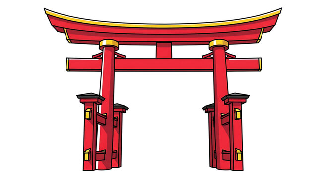 Traditional japanese torii gate illustration