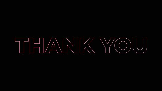Thank You Text Animation Trim Path Colorful Gradient Stroke Elegant Outro Motion
