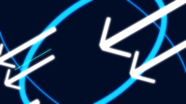 Neon Blue Circular Target With Animated White Arrows