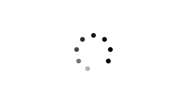 Animated spinning waiting icon on white background. Loading circle animation. Animated of circle loading icon .Wheel loading concept icon
