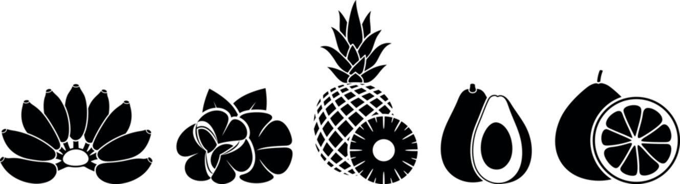 Fruit logo. Isolated fruit on white background