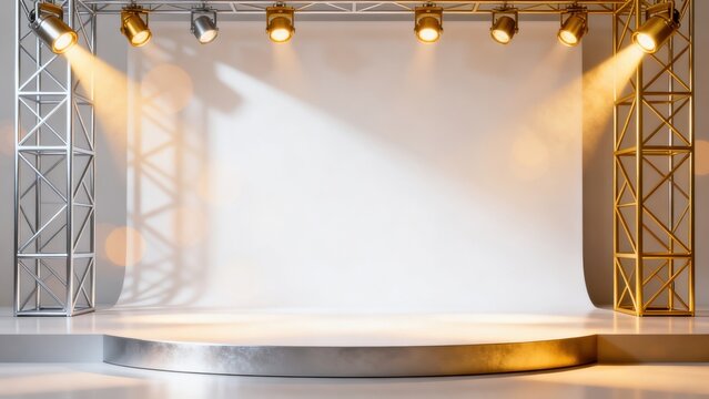 Empty stage with lighting equipment