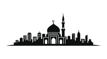 Obraz premium Vector illustration of the Budapest Hungary city skyline featuring silhouettes of historic architecture and landmarks like the church and monument for European travel and urban tourism design