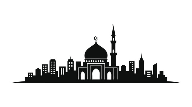 Vector illustration of the Budapest Hungary city skyline featuring silhouettes of historic architecture and landmarks like the church and monument for European travel and urban tourism design