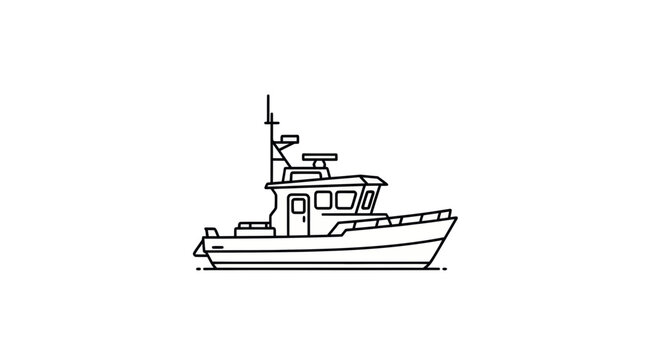 A small boat with a cabin.