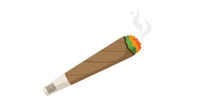 Smoking cigarette with filter tip burning.