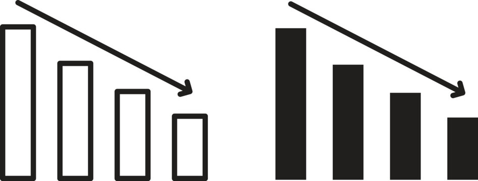 Decrease icon for social media, app, and web design. Vector illustration.