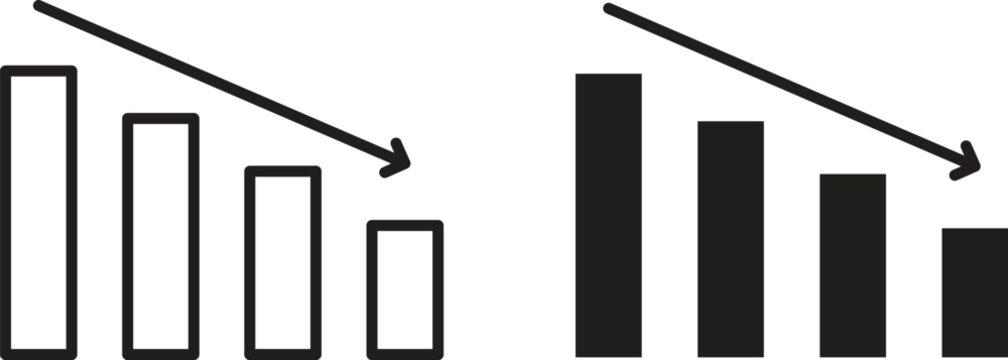 Decrease icon for social media, app, and web design. Vector illustration.