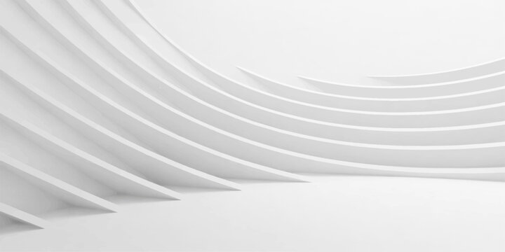 Abstract white background with futuristic 3d geometric spiral lines and circular tunnel perspective for a modern technology architectural pattern illustration backdrop