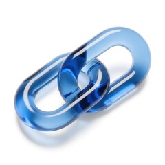 Fototapeta premium Interlocking, transparent blue links