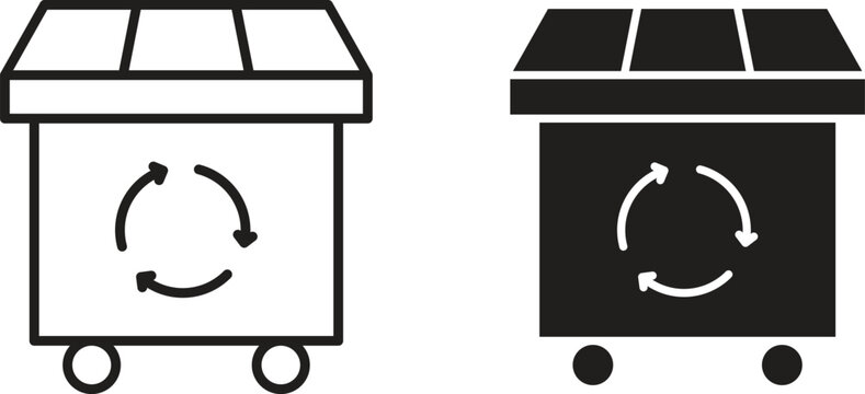 Dumpster icon for social media, app, and web design. Vector illustration.
