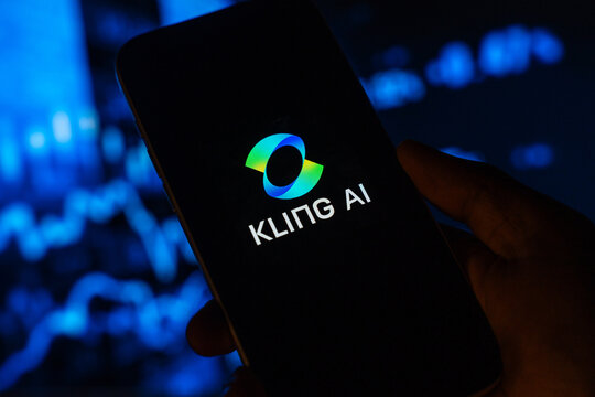 Kling AI logo is displayed on the screen of a smartphone, in Bangalore, India, on May 11, 2026
