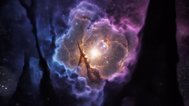A stunning, detailed image reveals the vibrant colors and intricate structures of a cosmic nebula, showcasing the beauty and vastness of deep space.