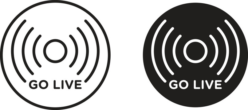Go live icon for social media, app, and web design. Vector illustration.