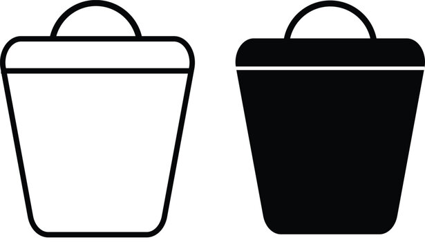 delete icon set. Dustbin and trash container symbols.Waste basket and refuse symbol. Cleanup sign.  Disposal markers 