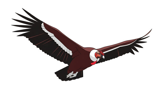 Andean condor flying illustration
