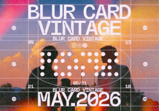 Blur Card Vintage Photo Effect &ndash; Light Leak for Album Cover & Social Media (PSD)