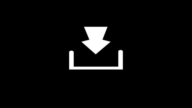 download arrow icon animation vector on black,