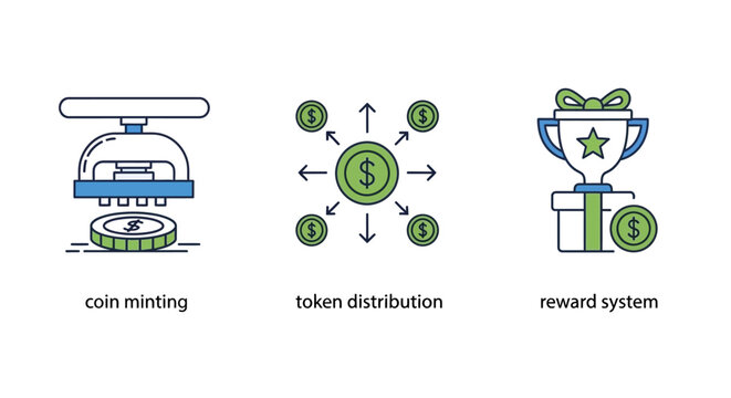 Cryptocurrency reward system with coins.