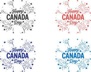Canada day celebration festive fireworks maple leaf silhouettes for july 1st © IMRAN