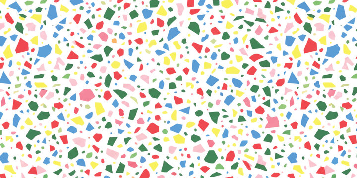 Colorful terrazzo pattern with bright multi colored stone chips