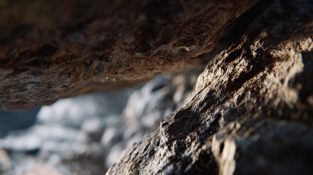 Rough natural rock surfaces providing a detailed and textured view of geological formations, emphasizing the raw beauty and rugged patterns of earth material