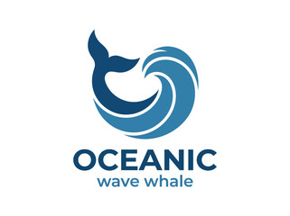 This eye-catching logo illustrates a whale emerging from stylized ocean waves, symbolizing connection to nature, marine life wellness, and environmental awareness. © Jiang