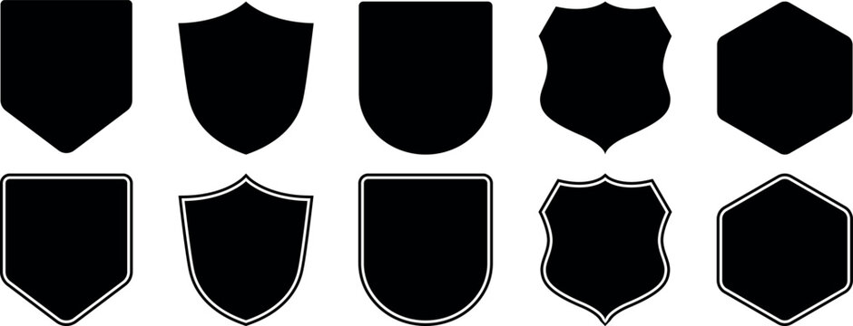 Shield icons set. Shield security vector. Protect shield security vector. Collection of security shield icons. Design elements for concept of safety and protection. Vector