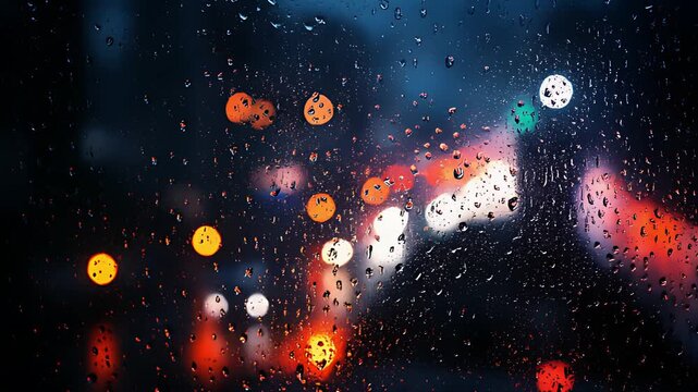 Rain drops window close-up