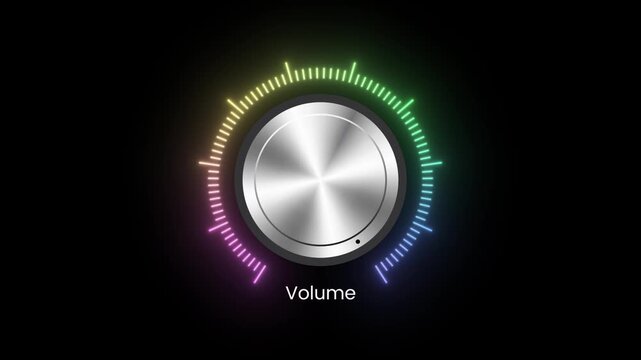 Digital volume circular with disk animation isolated on black background