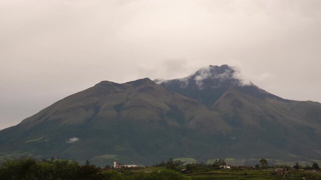Time lapse of clouds forming over Imbabura Volcano, viewed from near Ibarra, Ecuador
