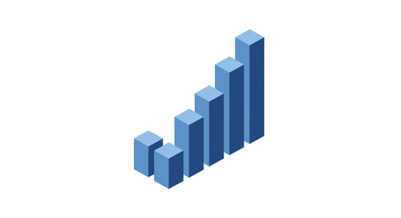 Fototapeta premium Blue 3D Bar Graph Chart.