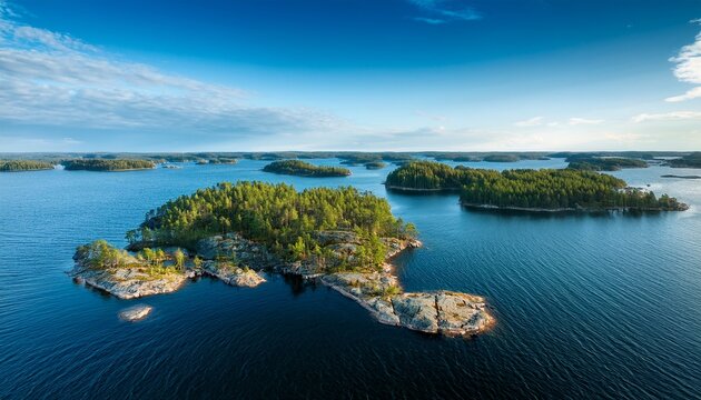 aerial view of finnish archipelago finland
