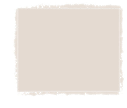 A rectangular swatch of light beige fabric material with a rough frayed edge texture isolated on a clean white background for design graphic elements