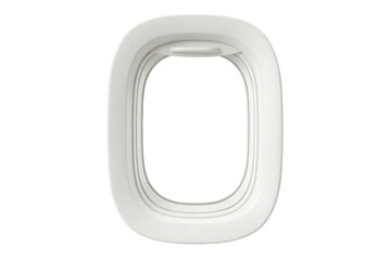 Obraz premium Airplane porthole or window with open shade isolated on white