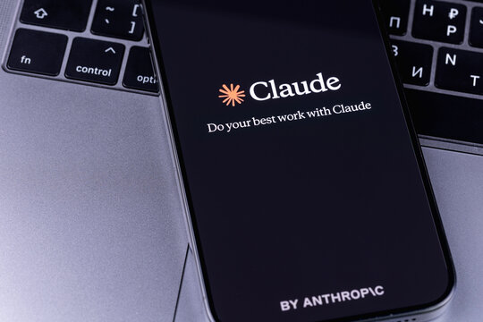 Claude by Anthropic mobile logo app on a screen smartphone iPhone. Claude is a family of large language models developed by Anthropic. Batumi, Georgia - March 26, 2026