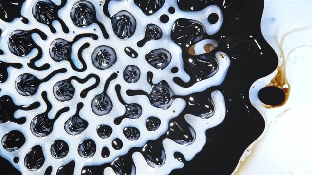 Close-up of coffee beans scattered on white surface with partial cup and saucer
