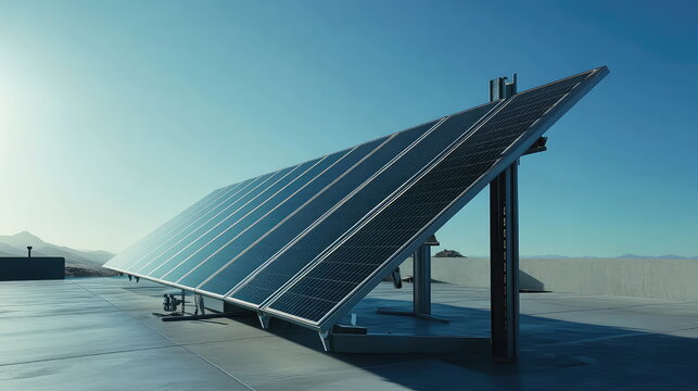 Solar panels are efficiently converting sunlight into renewable electricity on a large flat rooftop, emphasizing sustainable power generation and environmental responsibility