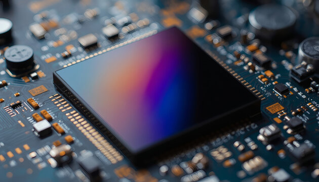 Digital CMOS camera image sensor macro. Optoelectronics background.