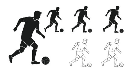 silhouette of soccer players running with ball © Tm Studio
