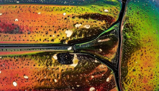 Colorful Iridescent Beetle Wing Case Pattern in Extreme Macro Close Up